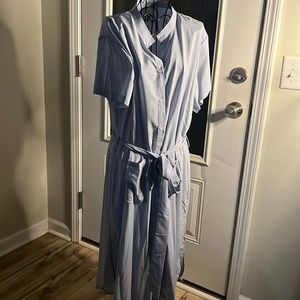 SHEIN Light Blue Button Dress